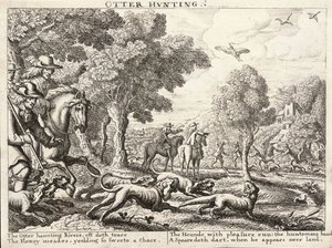 Otter Hunting by Wenceslaus Hollar